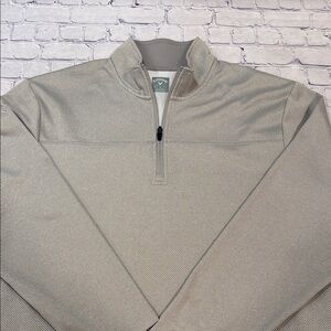 Callaway Golf Light Tan Quarter-Zip Embroidered Pocket Pullover L